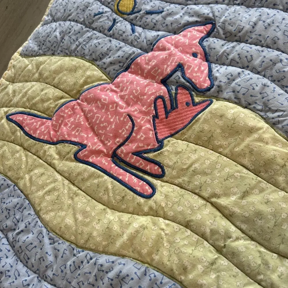 Carters John Lennon Animal Musical Parade Baby Crib Blanket Green Blue Safari A
